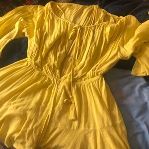 Yellow backless romper